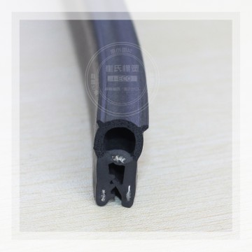 27鋼絲上泡密封橡膠條，三元乙丙復合式密封條 三元乙丙鋼絲加線膠條 機械邊緣保護條